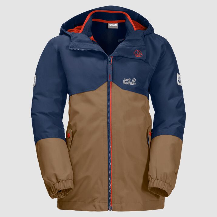 Chamarra Outdoor Jack Wolfskin Iceland 3in1 Niños Marrom Mexico-2154189